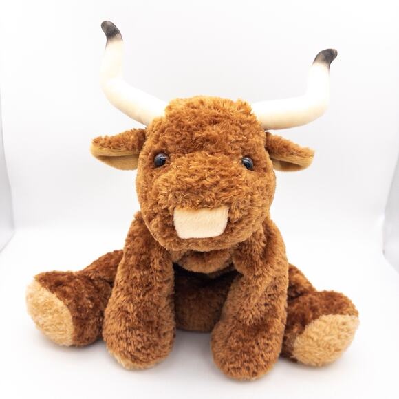 Vintage Mary Meyer Flip Flops Cow Texas Longhorn 12” Bull Plush Soft Cute - Picture 1 of 8